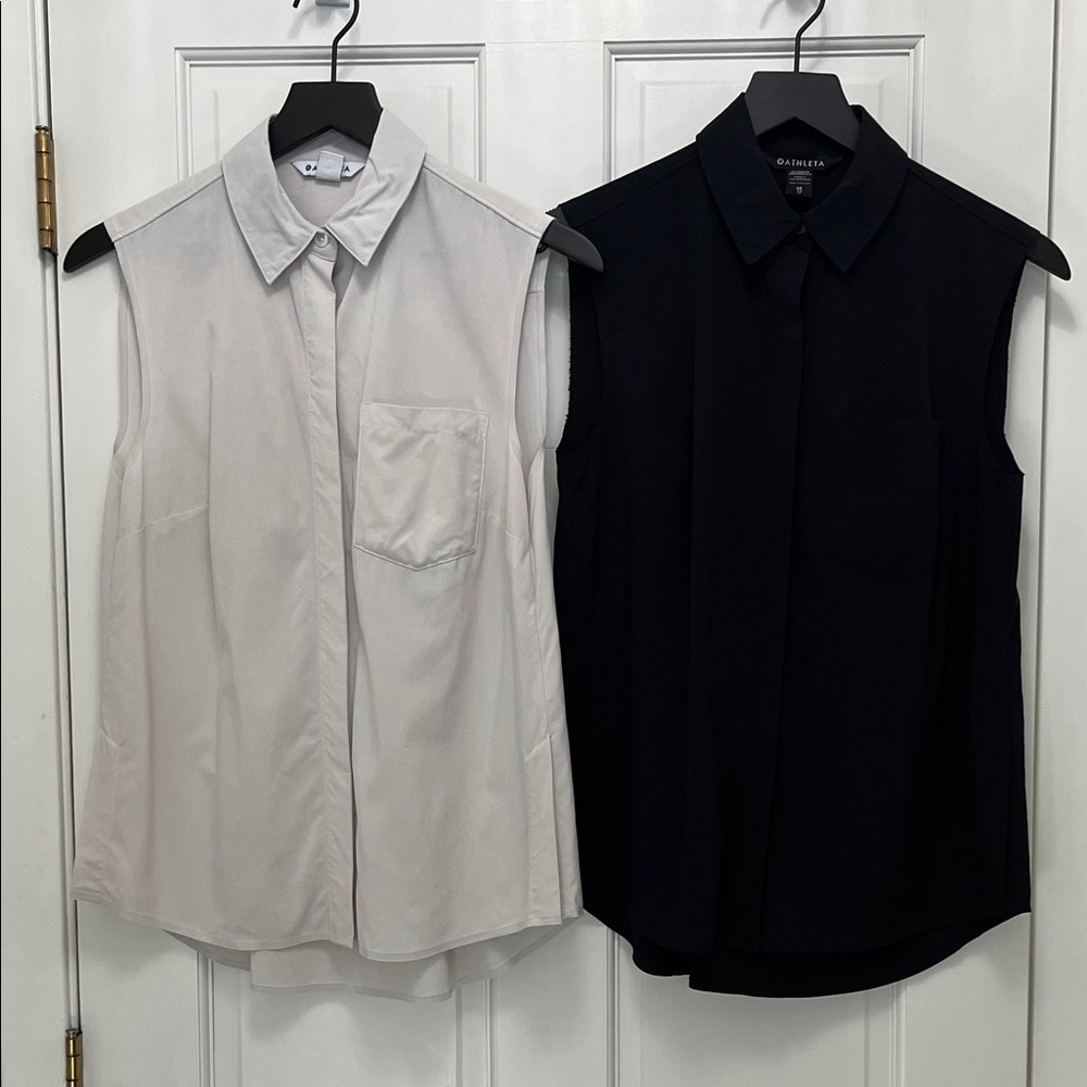 Bundle - Athleta Urbannite ll Sleeveless Button-Up Tank Tops - Size XS